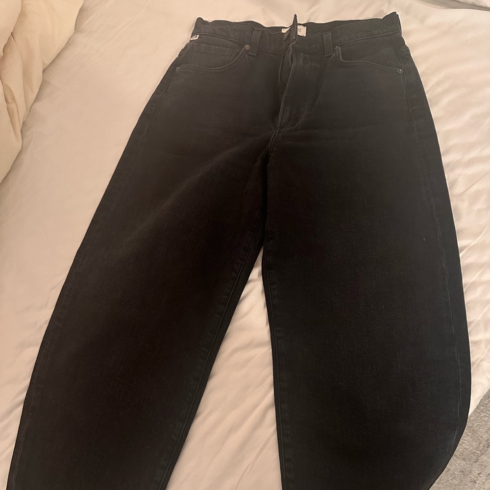 Citizens of Humanity Calista Curve Black High Waist Wide Leg Minimalist Jeans -